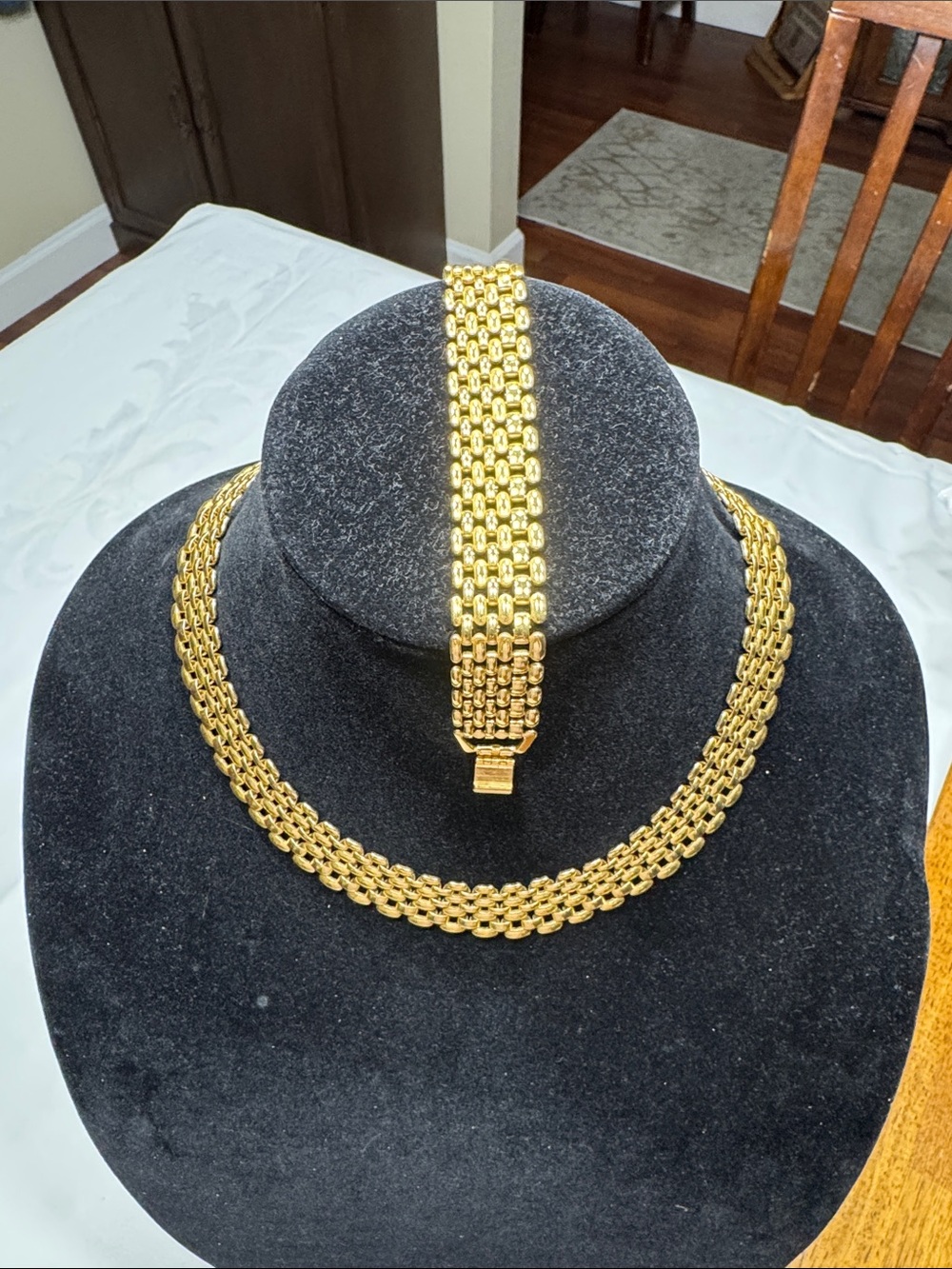 Vtg. Premier Designs Panther Link necklace & matching bracelet.